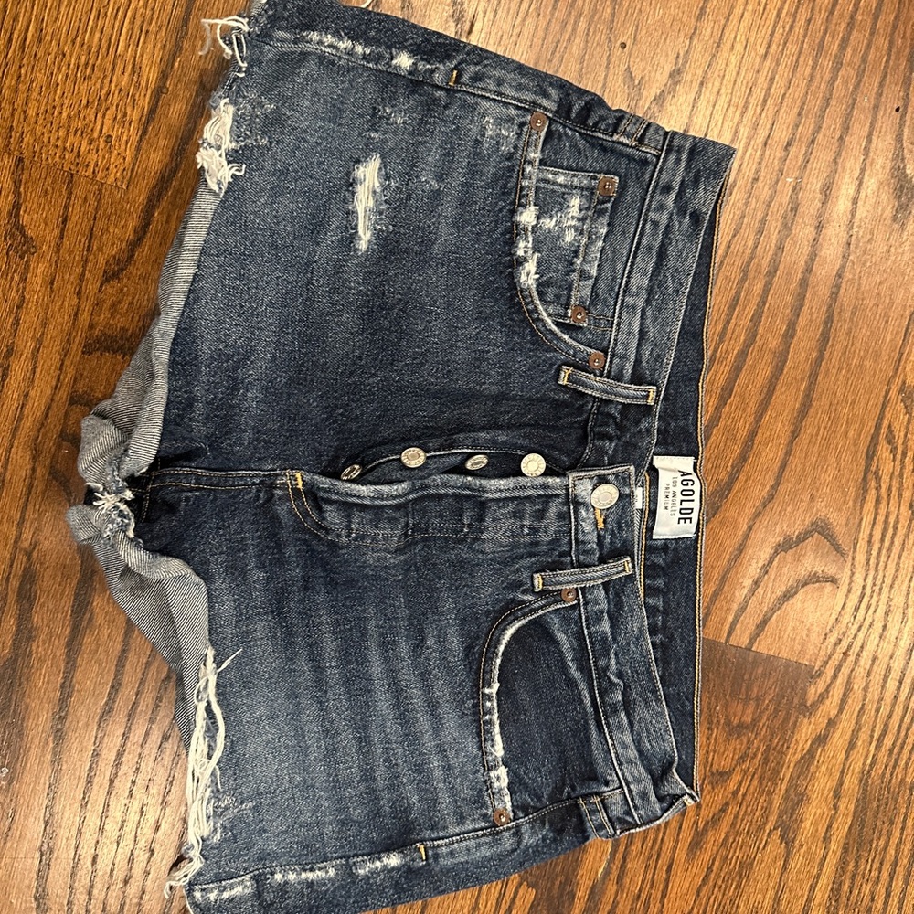Agolde Dark Blue Jean Shorts